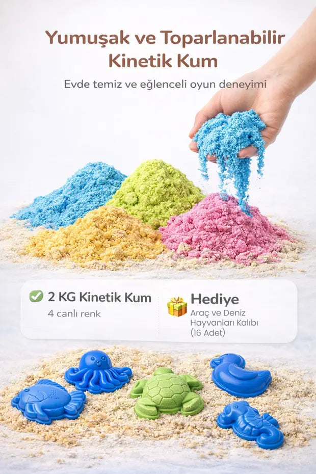 FUNSHINE | 4 Farklı Renk Eğitici Oyun Kumu Seti